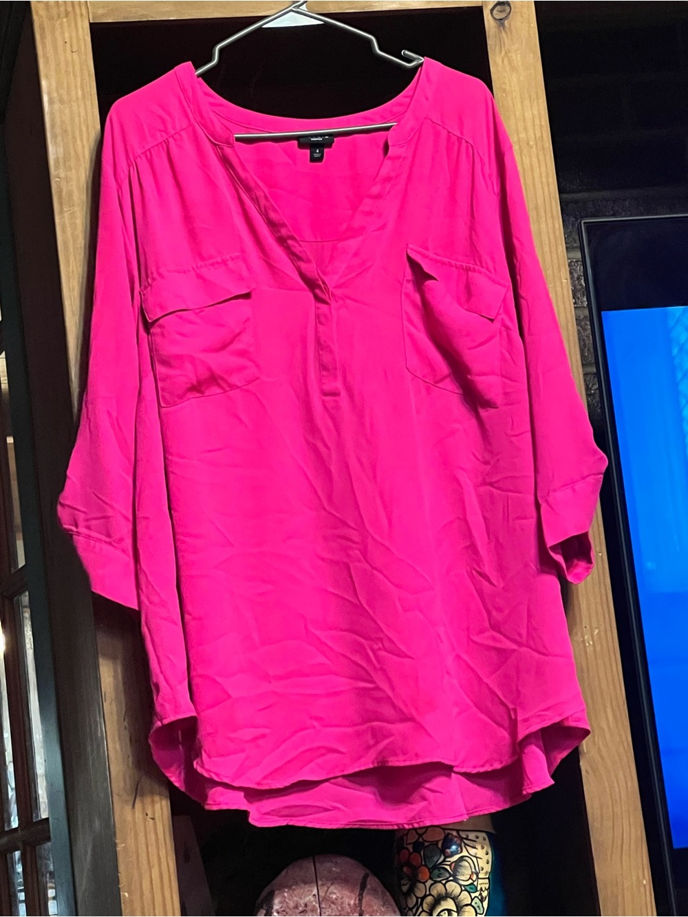 torrid Hot Pink V-Neck Utility Blouse